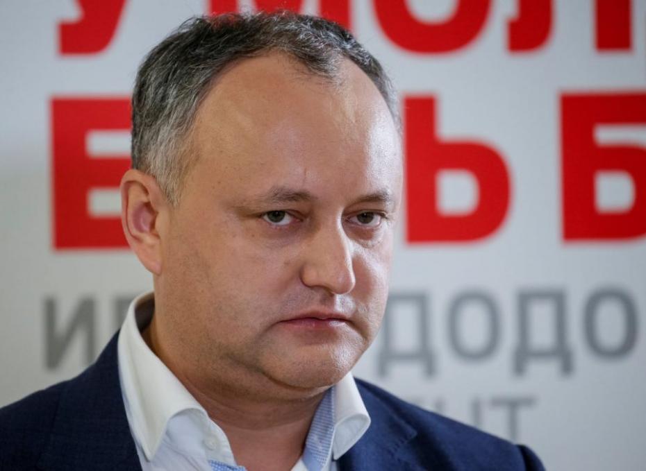 Moldova’s Socialist Party presidential candidate Igor Dodon speaks to the media after a presidential election at his election headquarters in Chisinau