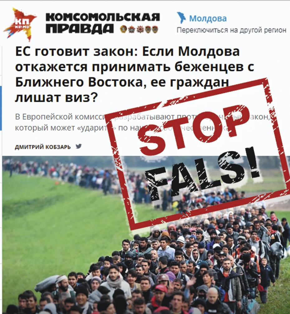 STOP FALS: Фейк: ЕС готовит закон, которым обяжет Республику Молдова принимать беженцев