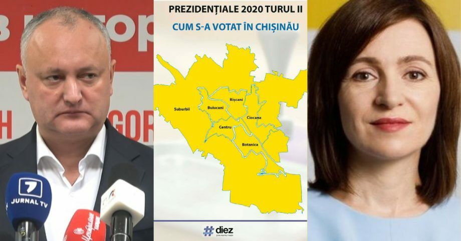 (карта) Как проголосовали жители Кишинева во втором туре выборов. Информация по секторам