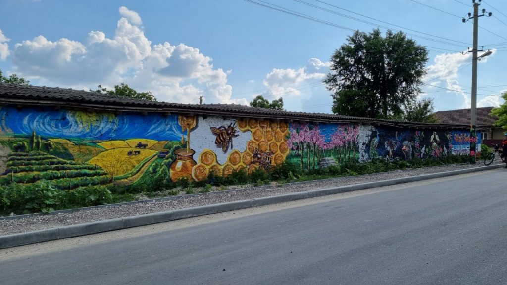 (фото) В молдавском селе Баурчи появился арт объект на 70-ти метровой стене