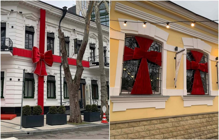 (фото) Красный бант на двери или окне. Новый тренд новогоднего декора в Кишиневе