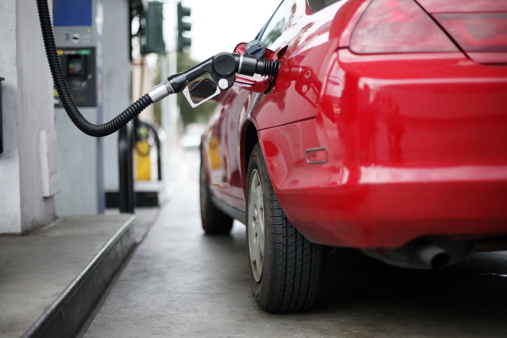 Filling up with gas.