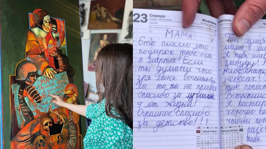 «Письмо на небеса» — дипломная работа Андреи Дорин, посвященная украинской девочке, написавшей записку своей матери, убитой русскими военными