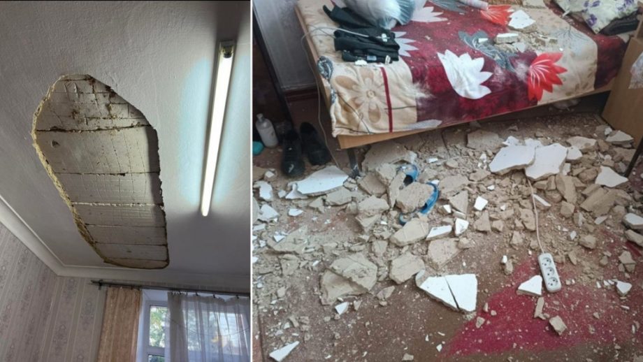 На студента молдавского общежития обрушилась часть потолка