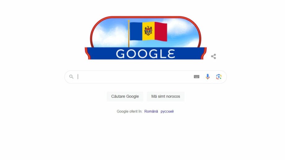 Google поздравляет Республику Молдова с 32-летием независимости. Компания также опубликовала Doodle с нашей страной