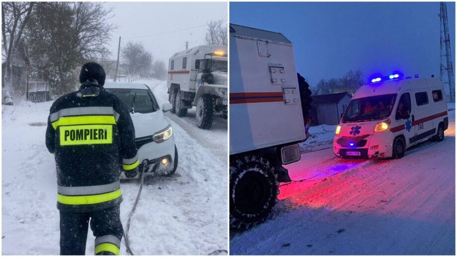 За два дня снегопада молдавским спасателям удалось вытащить из снега 170 машин