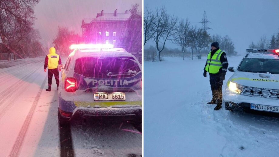 «Двигайтесь на низкой скорости». Из-за погоды полиция Молдовы рекомендует гражданам выполнять особые указания