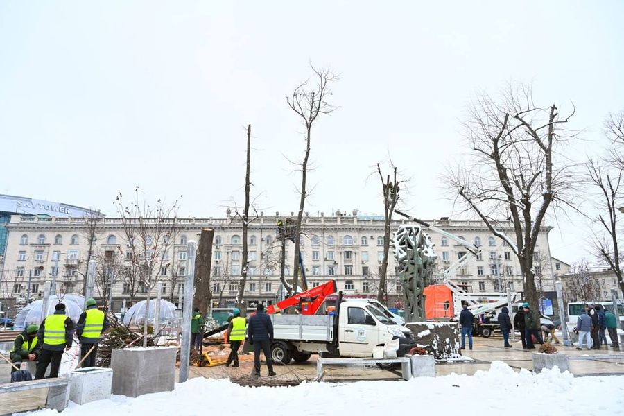 (фото) В сквере Эминеску муниципальные службы обрезали деревья. Что говорят в мэрии