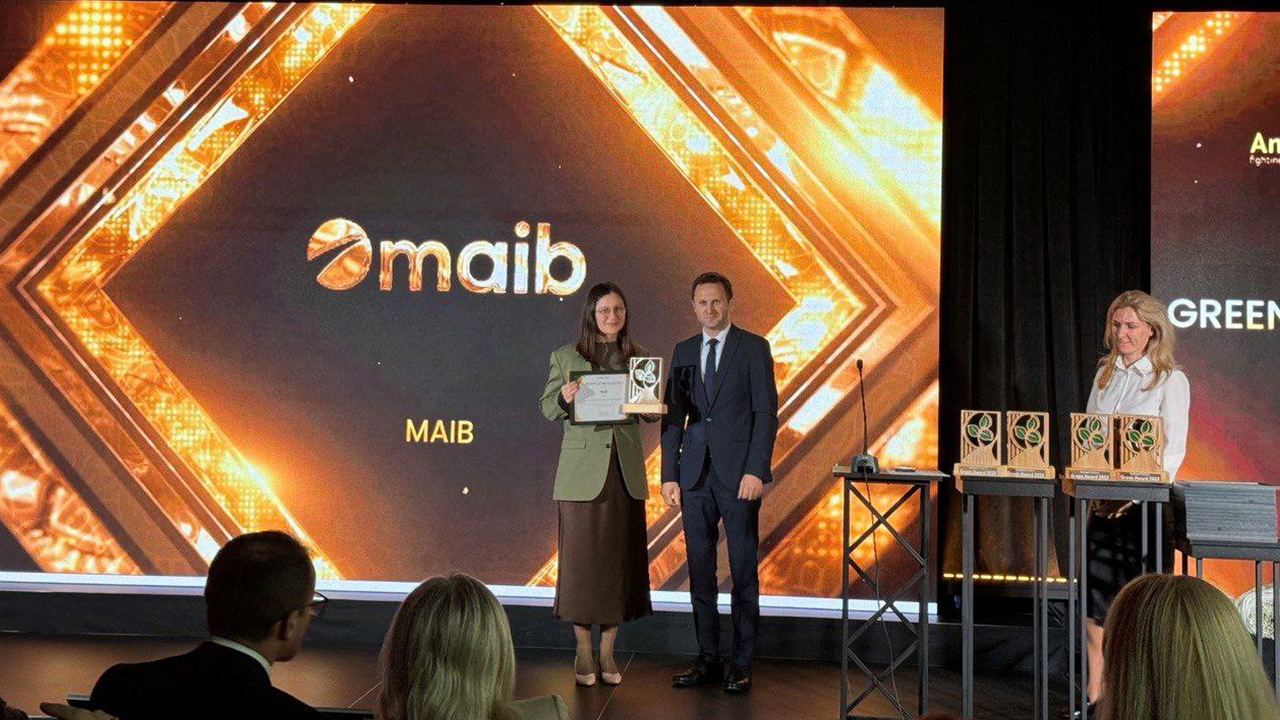 Maib получил награду за зеленое финансирование на Green Award 2025, организованной AmCham Moldova